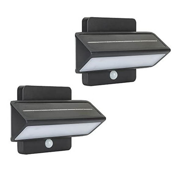 Architectural Solar Wall Accent Light with Motion Sensor 2PK - Black