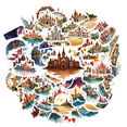 thumbnail image 1 of Architectural Stickers Landmark Stationery Stickers Historical PVC Stickers for Laptops Suitcases Fridge, 1 of 9