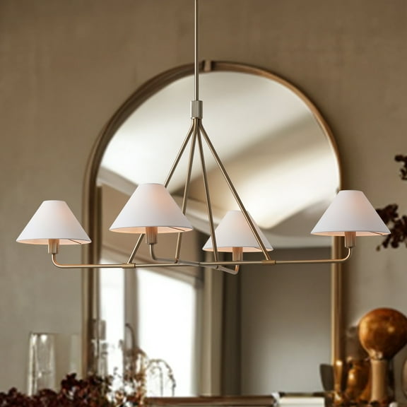 Architectural Tapered Shades Chandelier - Illuminate Your Dining and Living Spaces with Sophisticated Appeal Angular,Light Fixtures for Dining Room,Living Room Chandelier