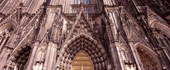 Architectural detail of a cathedral Cologne Cathedral Cologne North Rhine Westphalia Germany Canvas Art - Panoramic Images (30 x 12)