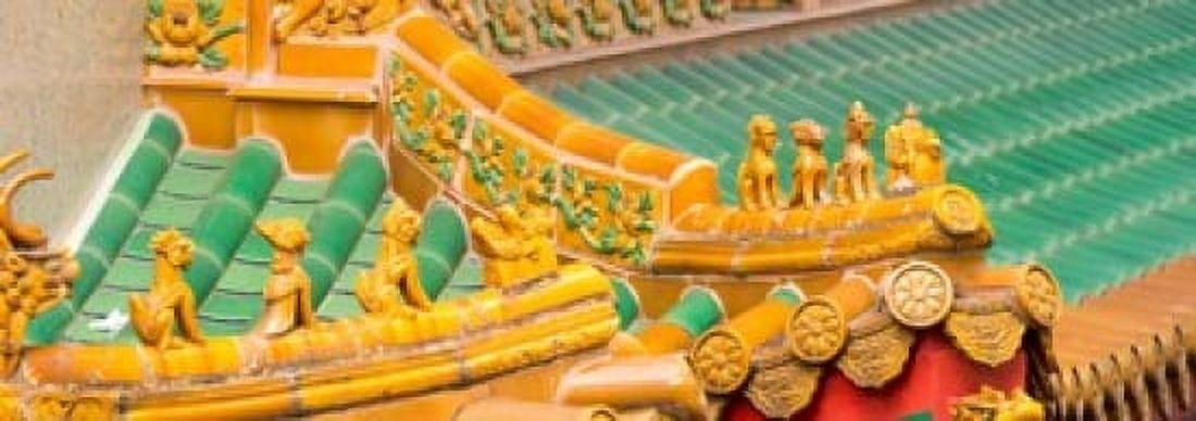 Architectural detail of the roof of a temple Kwan Im Thong Hood Cho Temple Singapore Canvas Art - Panoramic Images (18 x 7)