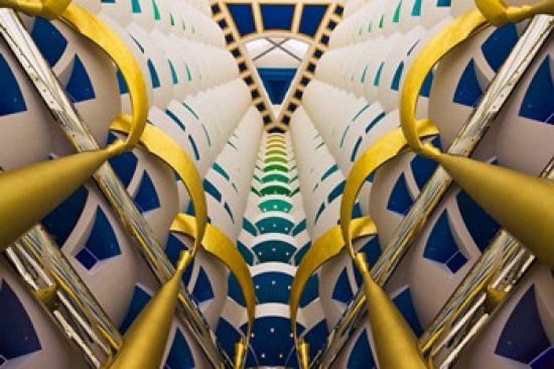 Architectural details inside Burj Al Arab Hotel Dubai United Arab Emirates Canvas Art - Keren Su DanitaDelimont (29 x 19)
