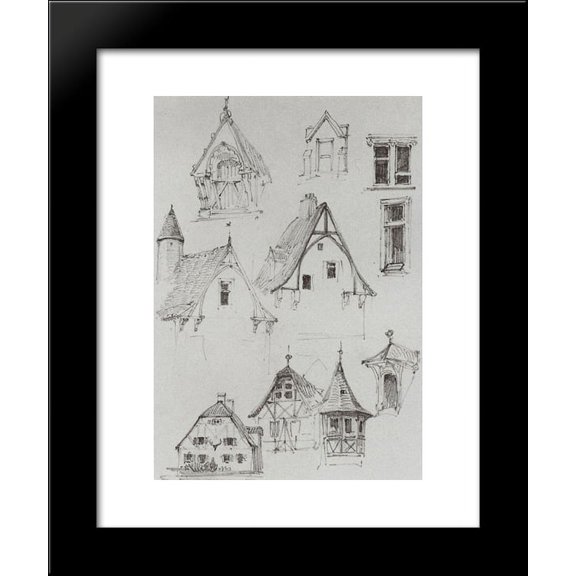Architectural sketches. From travelling in Germany 20x24 Framed Art Print by ...