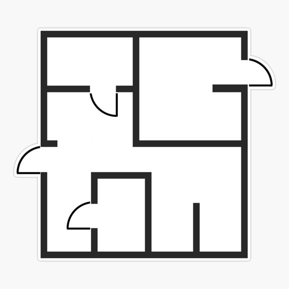 Architecture Building Design Minimal Line Sticker