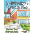 thumbnail image 1 of Architecture Coloring Books Architecture Coloring Book: Beautiful Houses in Mid-century Modern, Farmhouse, Craftsman, Victorian, Cape Cod, Colonial,, Book 1, (Paperback), 1 of 1