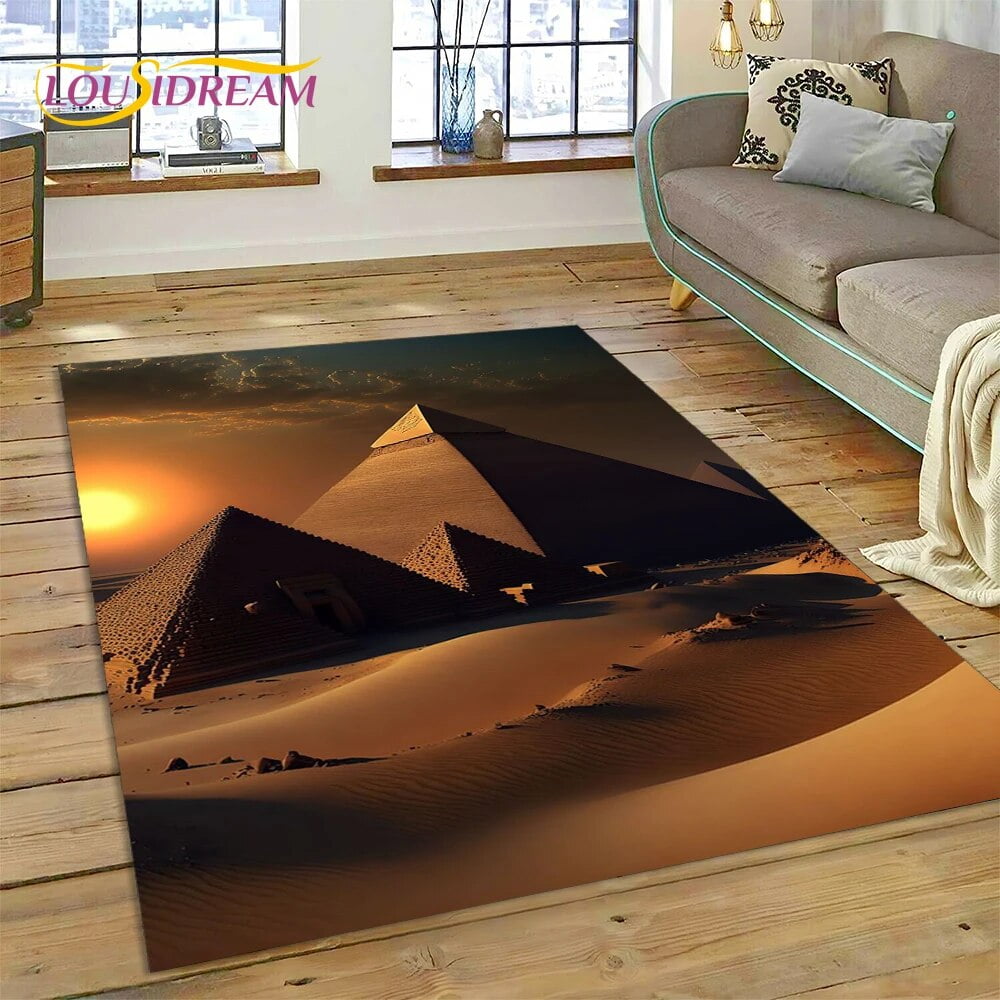 Architecture Famous Egyptian Pyramid Carpet Rug for Home Living Room ...