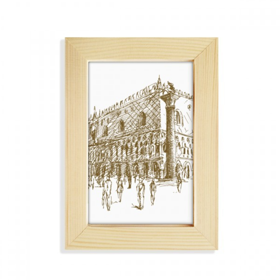Architecture Landmark Sketch Landscape Desktop Display Photo Frame Picture Art Painting 5x7 inch