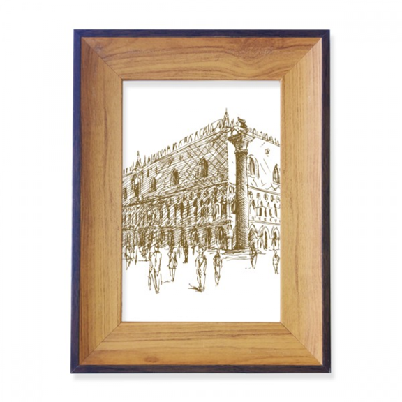 Architecture Landmark Sketch Landscape Photo Frame Exhibition Display Art Desktop Painting