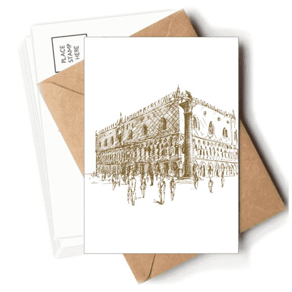 Architecture Landmark Sketch Landscape Postcards Envelopes Blank Note Cards Mailing