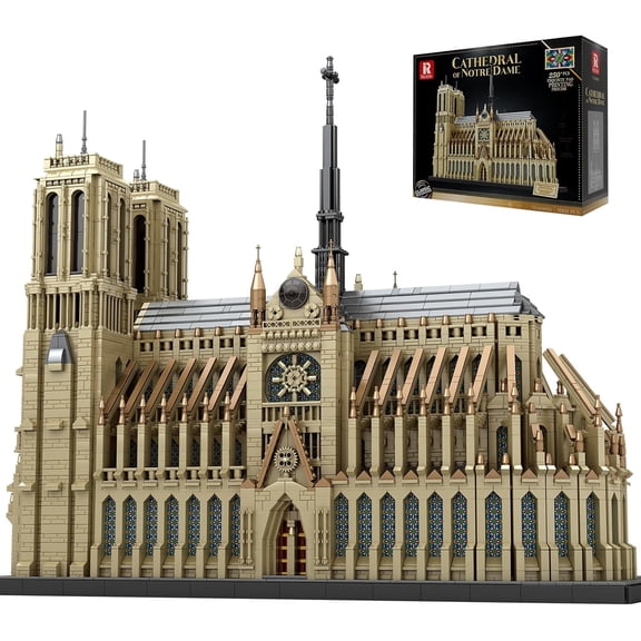 Architecture Notre-Dame de Paris Building Set, 8868-Piece Large Notre-Dame Cathedral Display Model, Challenging Collectible Famous Landmark Series 66016