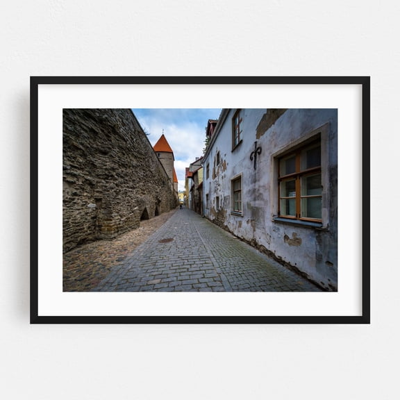 Architecture in Old Town - Tallinn Estonia Photography Architecture Street Photography Cityscape Travel Poster Rustic Vintage Black Framed Wall Art Print 5 x 7 inches