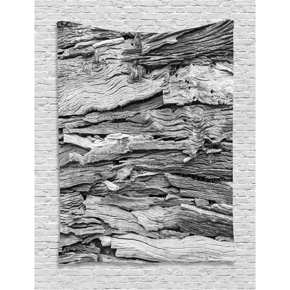 Architecture Tapestry, Close Up Image of Wooden Exterior Wall Industrial Elements, Wall Hanging for Bedroom Living Room Dorm Decor, 60W X 80L Inches, Charcoal Grey and Pale Grey, by Ambesonne