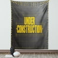 thumbnail image 1 of Architecture Tapestry, Under Construction Lettering Warning Sign on a Greyscale Background, Wall Hanging for Bedroom Living Room Dorm Decor, 40W X 60L Inches, Dark Grey and Yellow, by Ambesonne, 1 of 5