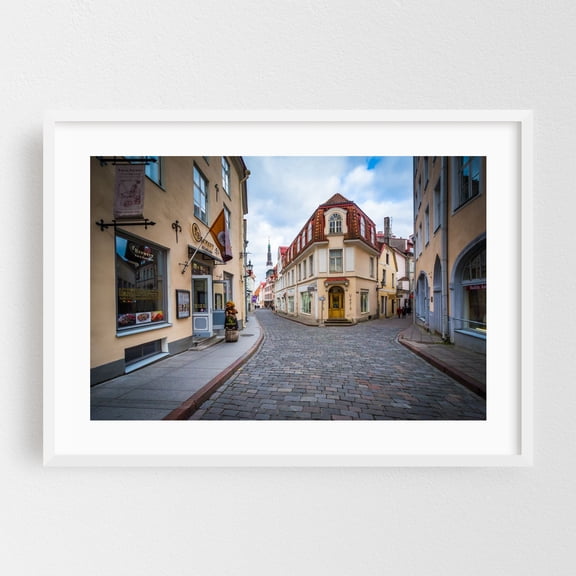 Architecture in Old Town 02 - Tallinn Estonia Photography White Framed Wall Art Print 16 x 24 inches