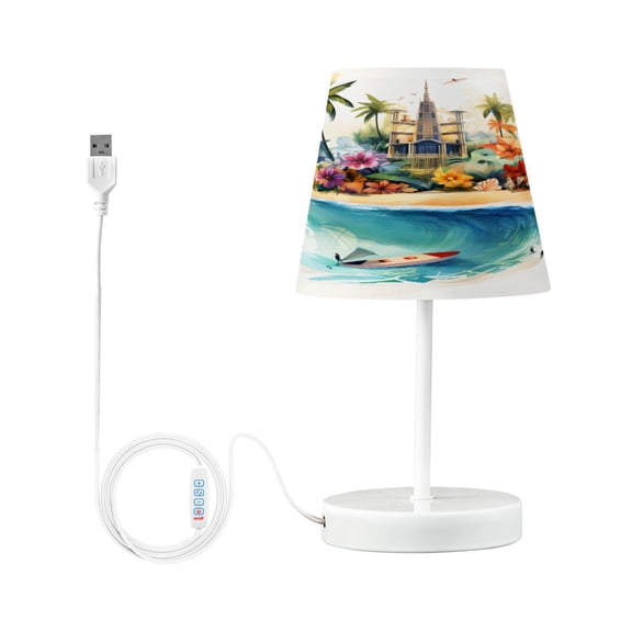 Architecture on Beach Desk Lamp LED Table Nightstand Lamps with 3 Color Temperatures for Home Bedroom Living Room Decor 6x11