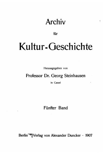 Archiv fÃ¼r Kulturgeschichte, (Paperback)