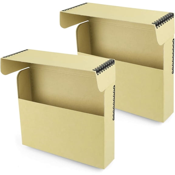 Archival Document Storage Box with Metal Edge, Acid-Free Tan Boxboard, Legal-Size 15.5" x 10.5" x 2.5", Pack of 2