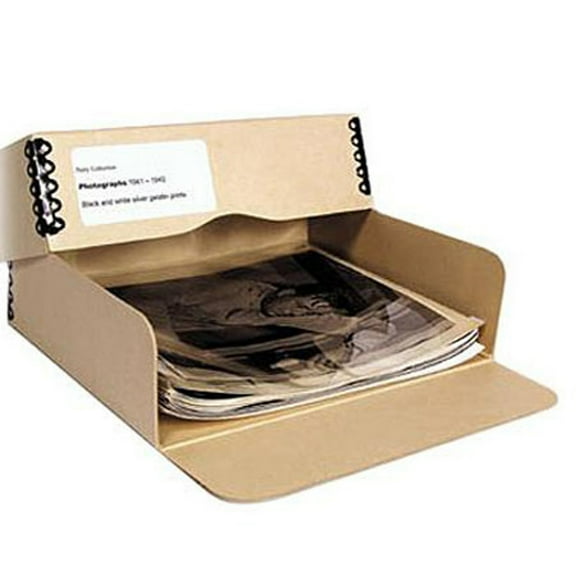 Archival Methods Drop Front Box, 3" x 11.75" x 15", Tan