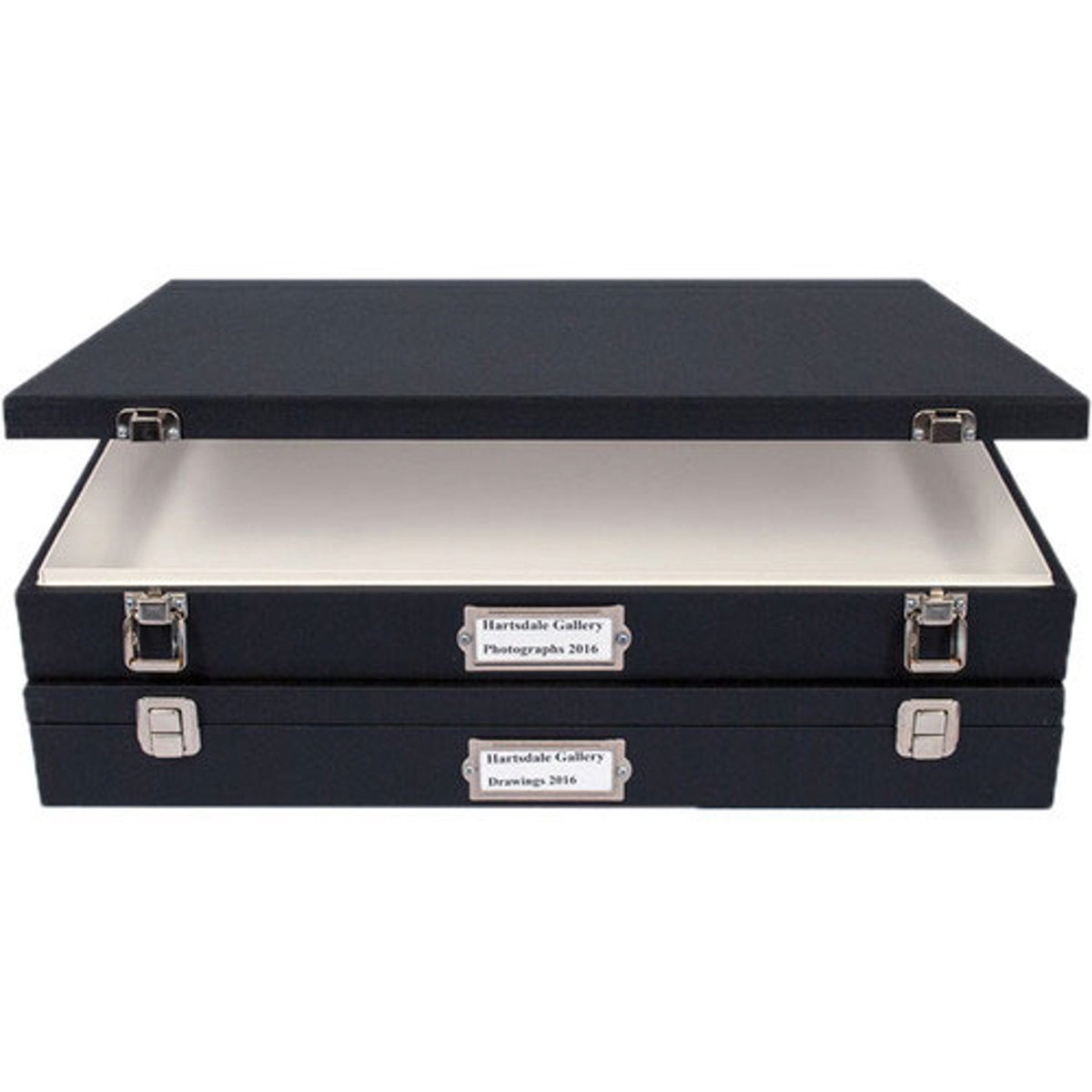 Archival Methods Museum Case 30.5x40.5x2.5" Deep, Black Buckram with White Lining