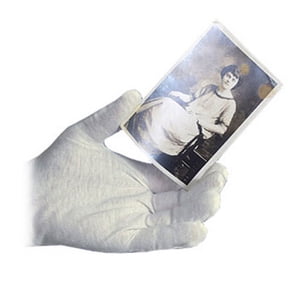 Archival Methods White Lintless Nylon Gloves Medium, 12-Pair