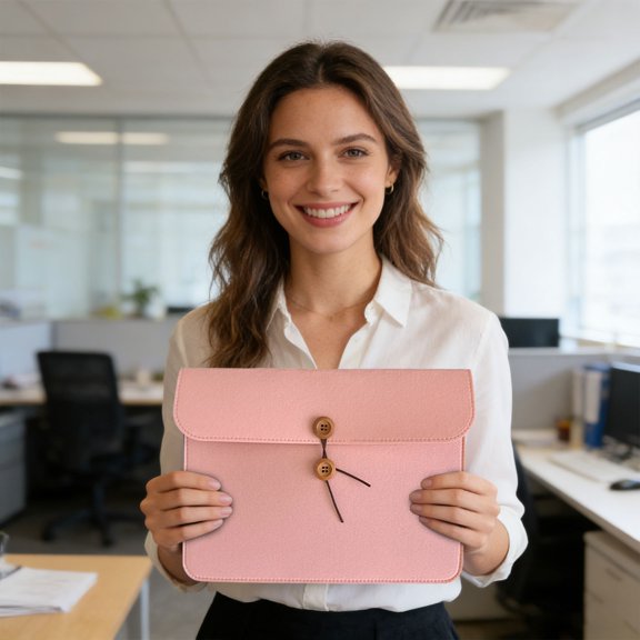 Archival Quality Felt File Folder – Protective A4 Document Pouch with Wooden Closure, Keep Certificates, Photos, Important Papers Dust-Free