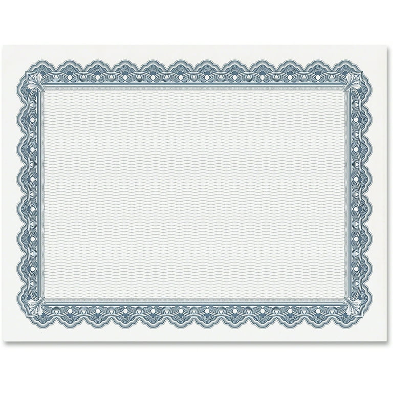 Archival Quality Parchment Paper Certificates, 11 x 8.5, Horizontal Orientation, Blue with Blue Royalty Border, 50/Pack Archival Quality Parchment Paper Certificates, 11 x 8.5, Horizontal Orientation, Blue with Blue Royalty Border, 50/Pack