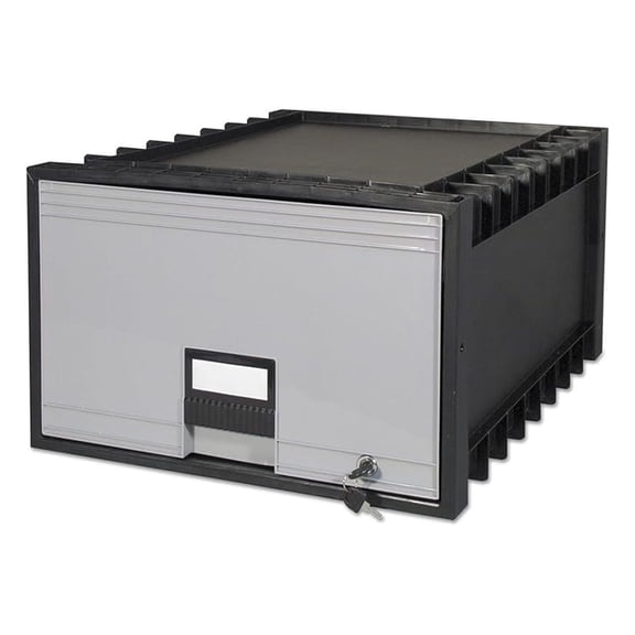Archive Storage Drawers with Key Lock, Legal Files, 18.25" X 24" X 11.5", Black/Gray