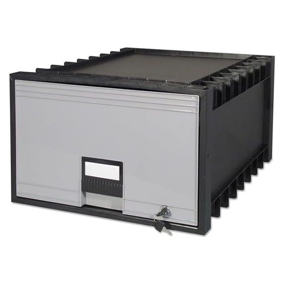 Archive Storage Drawers with Key Lock, Legal Files, 18.25" X 24" X 11.5", Black/Gray