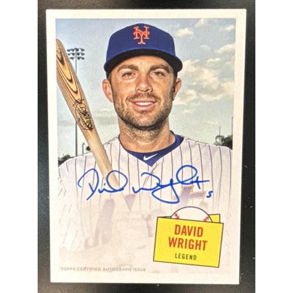 Archives David Wright #57HS-DW 1957 Topps Hit Stars Autographs New York Mets MLB Autographed Baseball Trading Card