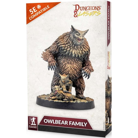 Dungeons & Lasers Owlbear Family Miniature
