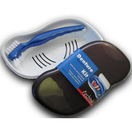 Archtek Maintenance Kit with full-sized Denture Brush, Amber 1 ea