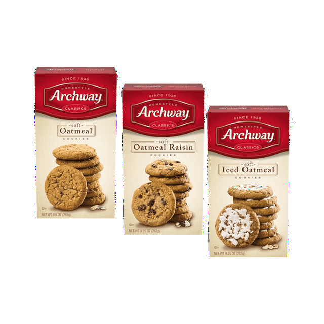 Archway Classics Soft Oatmeal, Oatmeal Raisin & Iced Oatmeal Cookies