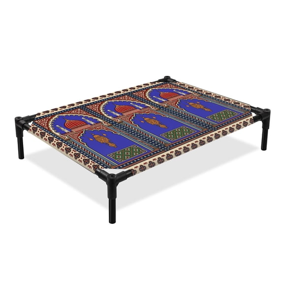 Archway Columns Elevated Dog Bed, Vintage Ethic Traditional Blue Red ...