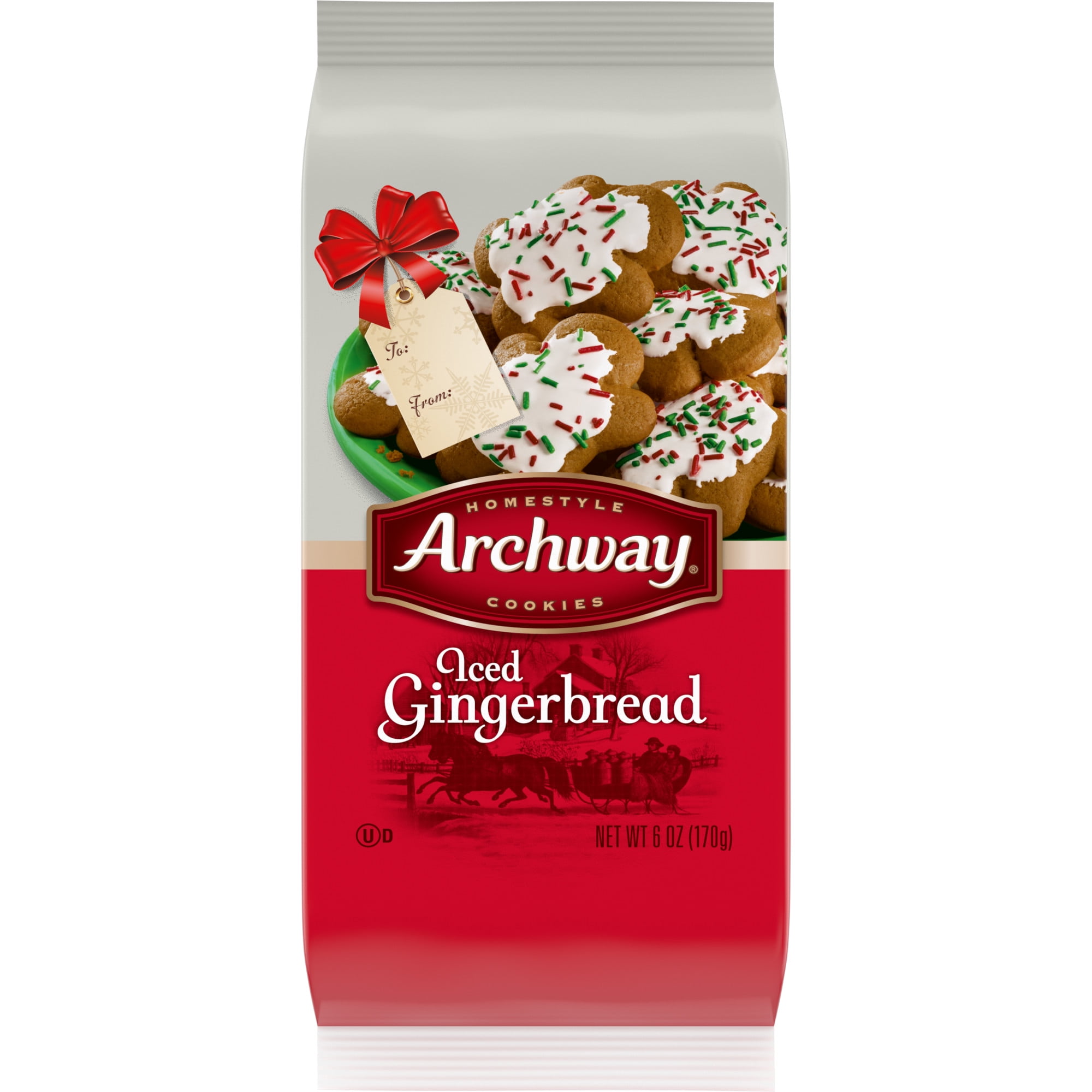 Archway Cookies, Holiday Iced Gingerbread Cookies, 6 oz