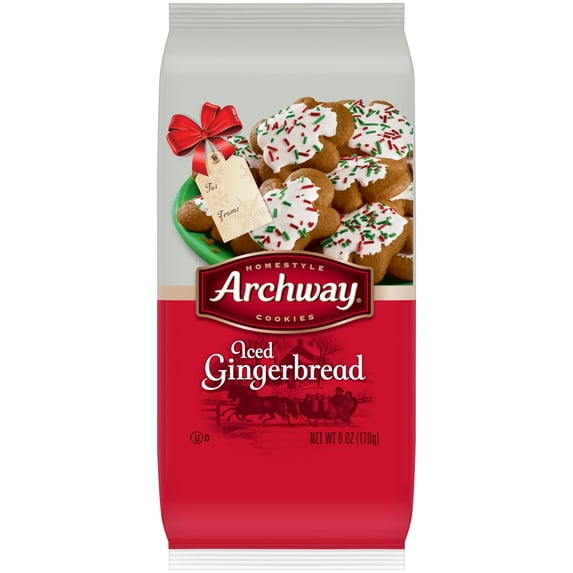 Archway Cookies, Holiday Iced Gingerbread Cookies, 6 oz