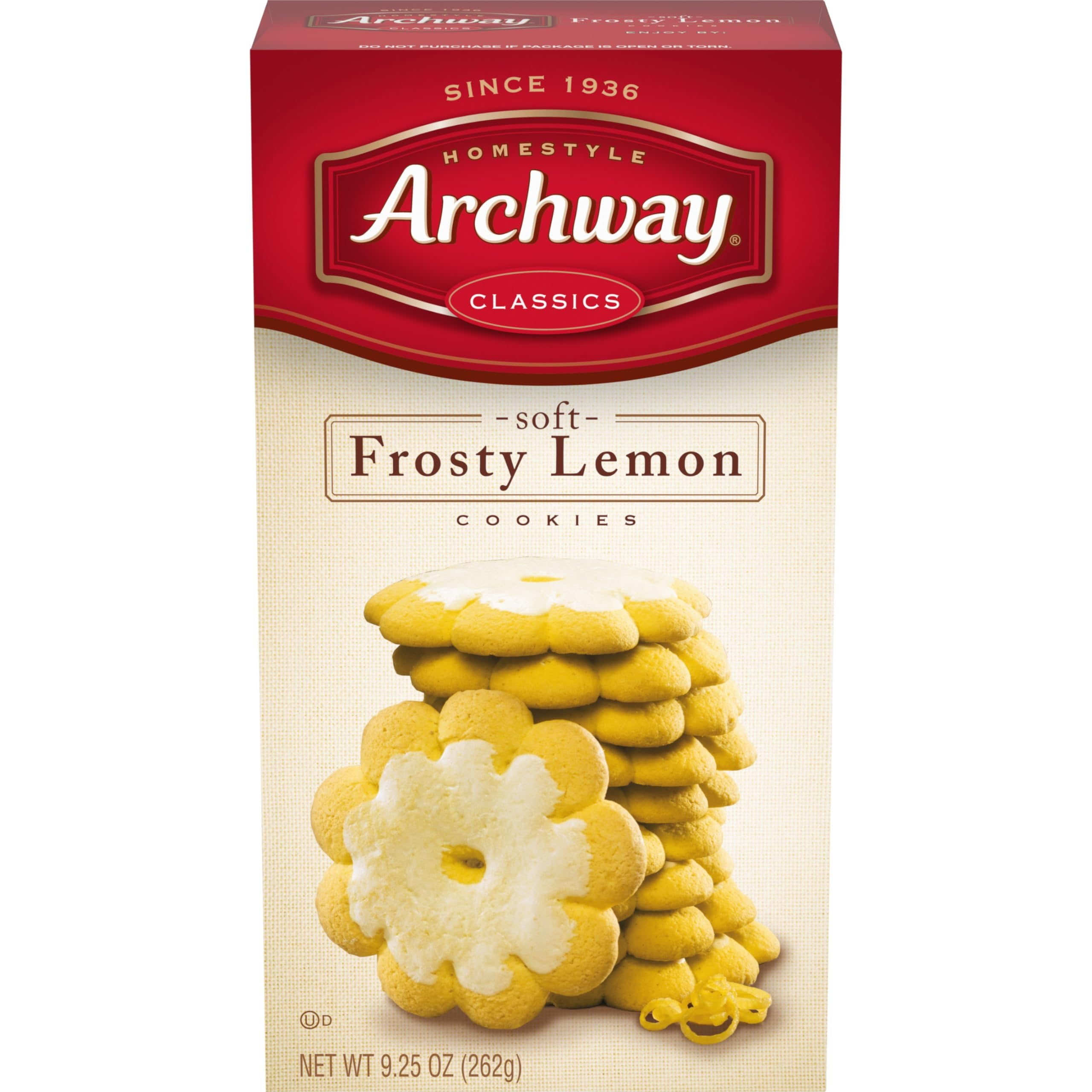 Archway Cookies, Soft Frosty Lemon Cookies, 9.25 Oz Pack of 9