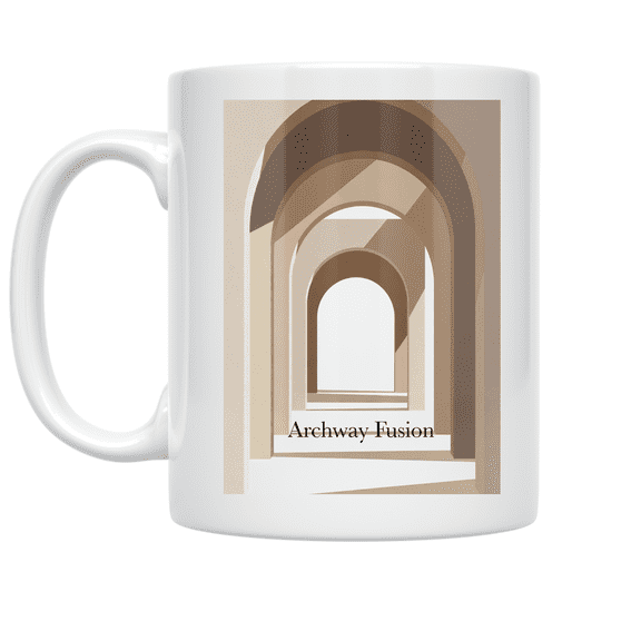 Archway Fusion Geometric Abstract Design - Art Lover - 11 oz Ceramic Coffee Mug