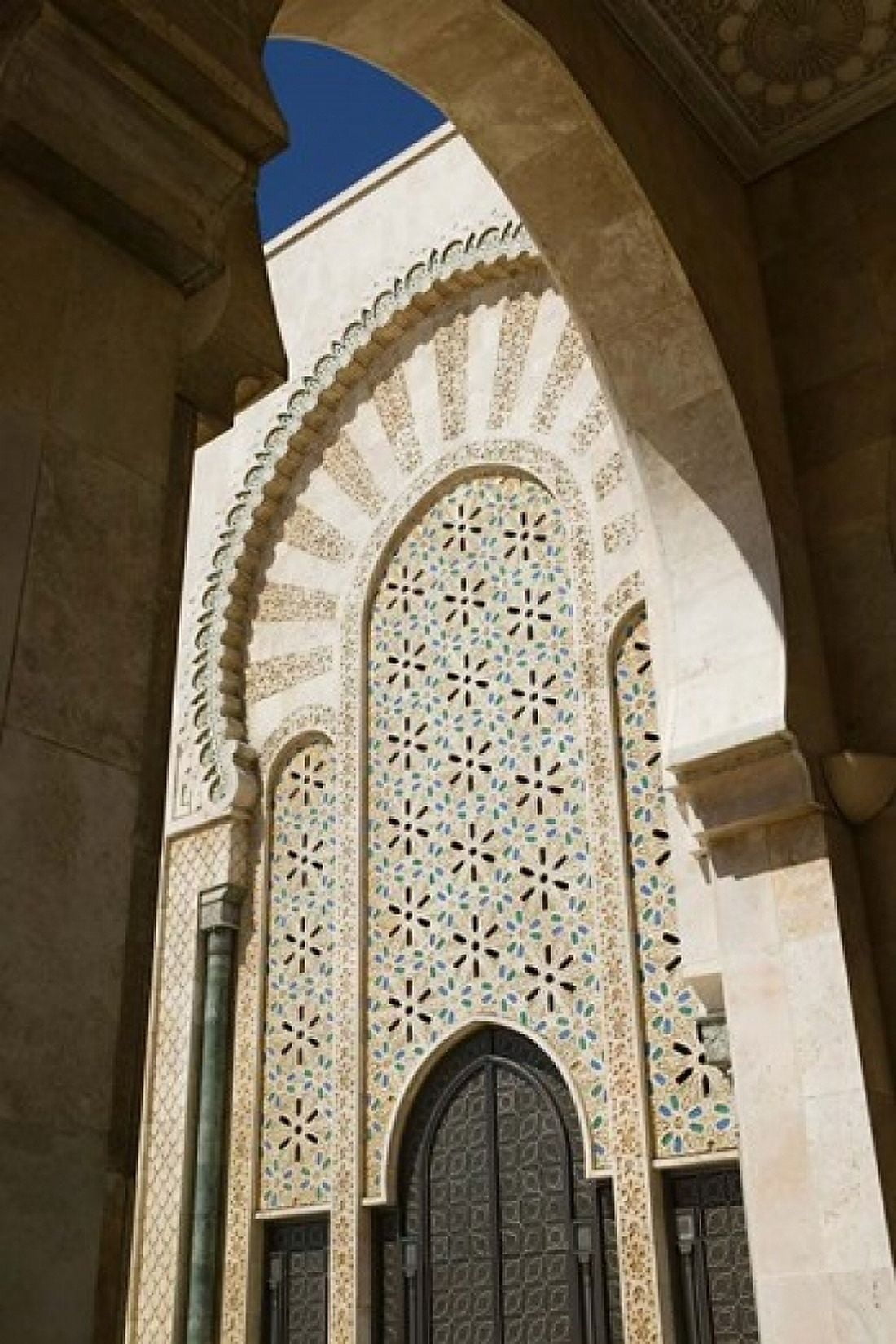 Archway detail Hassan II Mosque Casablance Morocco Canvas Art - Walter Bibikow DanitaDelimont (24 x 36)