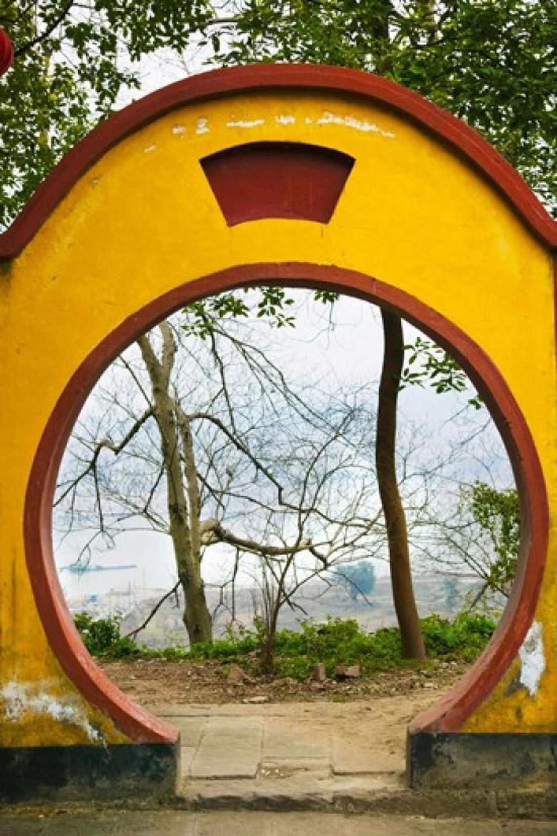 Archway with trees in the background Mingshan Fengdu Ghost City Fengdu Yangtze River Chongqing Province China Canvas Art - Panoramic Images (24 x 36)