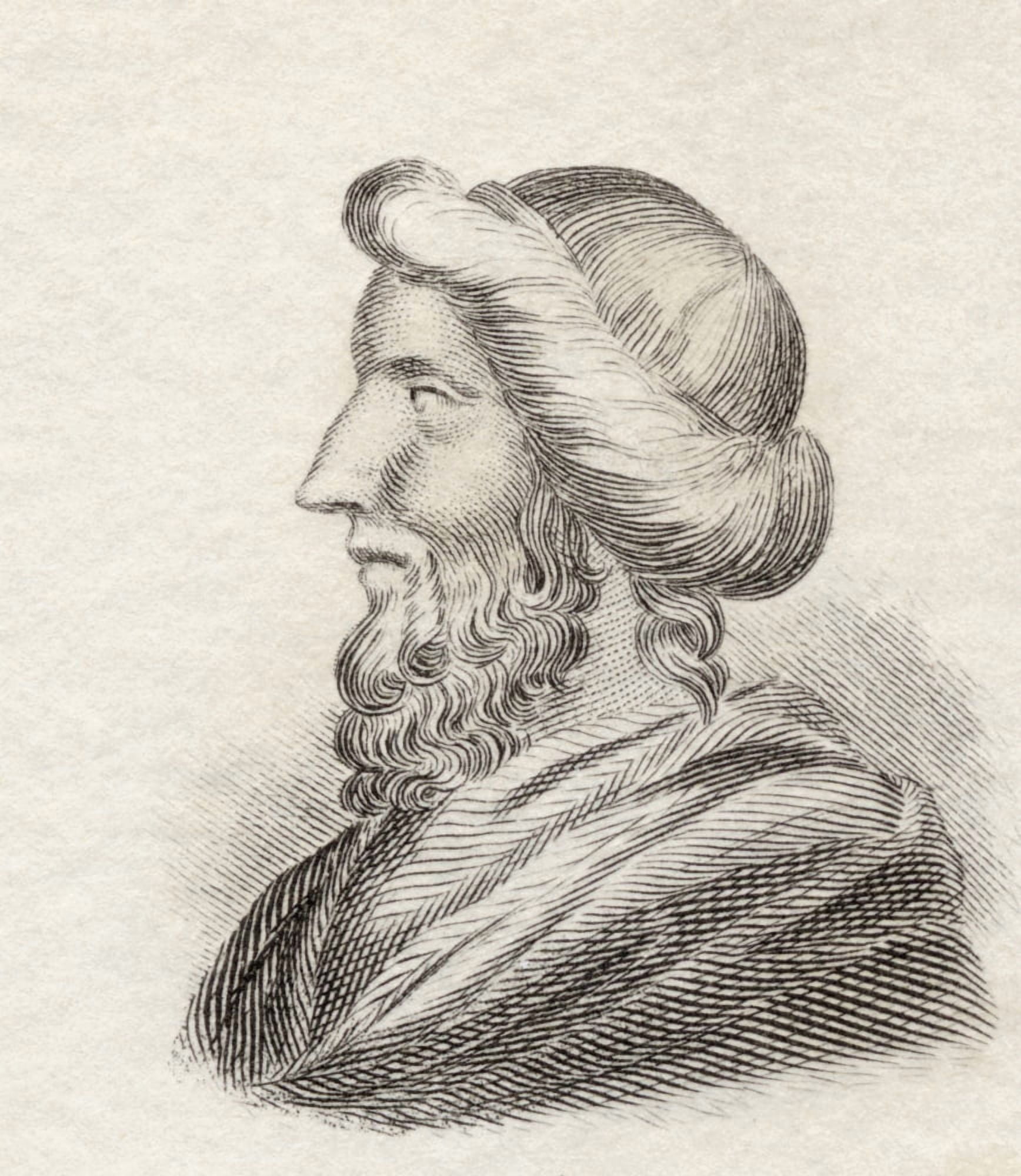 Archytas 428 To 347 Bc Ancient Greek Philosopher Mathematician Astronomer Statesman And Strategist From Crabbs Historical Dictionary Published 1825 Canvas Art - Ken Welsh Design Pics (13 x 15)