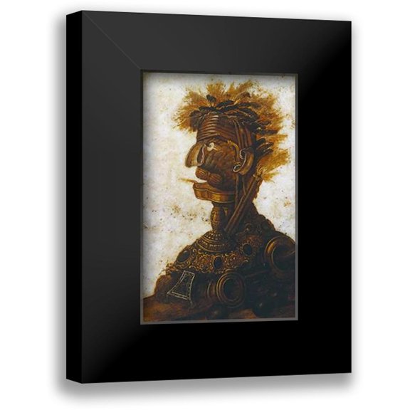 Arcimboldo, Giuseppe 10x14 Black Modern Framed Museum Art Print Titled - The Four Elements - Fire