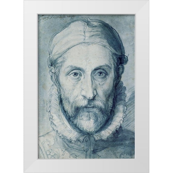 Arcimboldo, Giuseppe 11x14 White Modern Wood Framed Museum Art Print Titled - Self Portrait