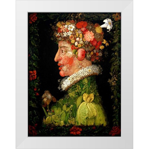Arcimboldo, Giuseppe 19x24 White Modern Wood Framed Museum Art Print Titled - Spring