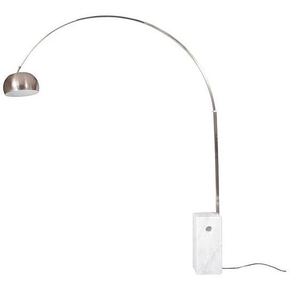 Arco Floor Lamp - Marble Cube Base - White