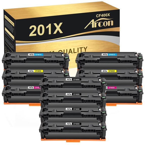 10-Pack Compatible for HP 201X Toner 201X CF400X works with HP Color LaserJet Pro MFP M252dw M277dw M252n M277c6 M274n CF401X CF402X CF403X Printers (Black Cyan Magenta Yellow)