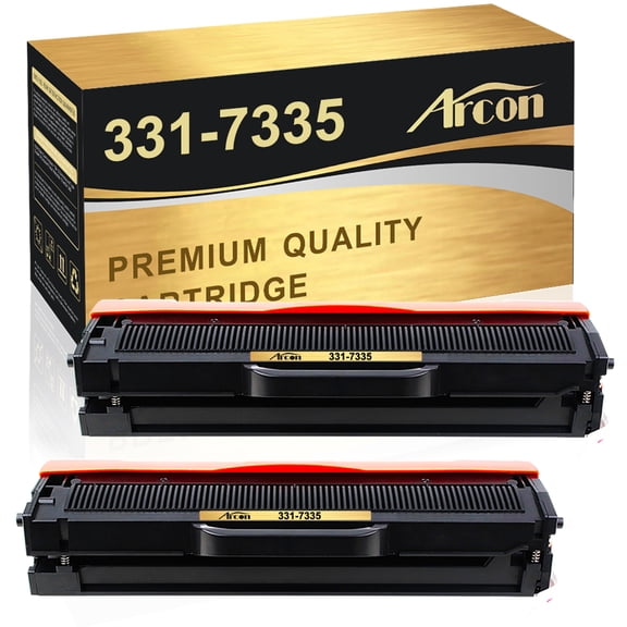 Arcon 2-Pack Compatible Toner Printer Ink for Dell 331-7335 B1160 B1160W B1163W B1165NFW (Black)