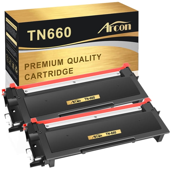 Arcon 2-Pack Compatible Toner for Brother TN-660 TN 660 Printers (Black)