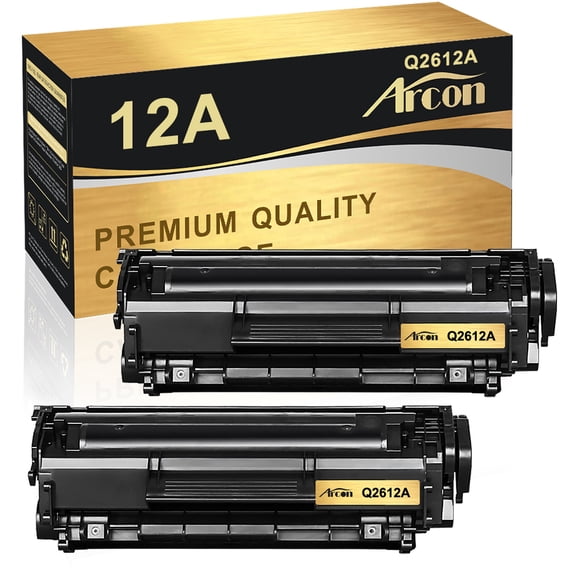 Arcon 2-Pack Compatible Toner for HP 12A Q2612A works with LaserJet 1022 1022nw 1010 1012 3050 3055 3052 M1005MFP M1319MF Printers (Black)