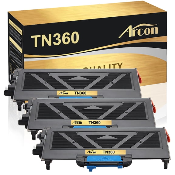 Arcon 3-Pack Compatible Toner for Brother TN-360 TN360 works with Brother HL-2140 2150 2150N 2170 2170W DCP-7030 7040 7045N MFC-7320 7340 7345N 7345DN 7440N 7450 7840W (Black)