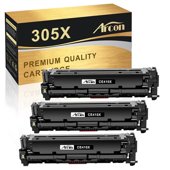 Arcon 3-Pack Compatible Toner for HP 305X CE410X Works with HP LaserJet Pro 300 color MFP M375nw M351a Pro MFP M476nw M476dn M476dw 400 color M451dw M451dn 451nw M475dn (Black)